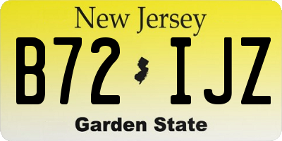 NJ license plate B72IJZ