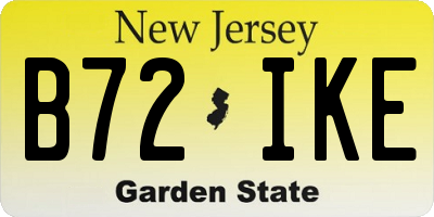 NJ license plate B72IKE