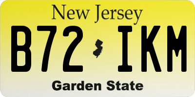 NJ license plate B72IKM