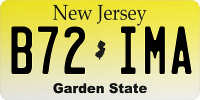 NJ license plate B72IMA
