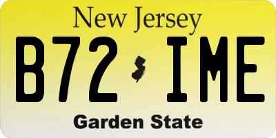 NJ license plate B72IME