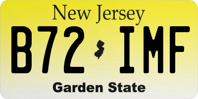 NJ license plate B72IMF