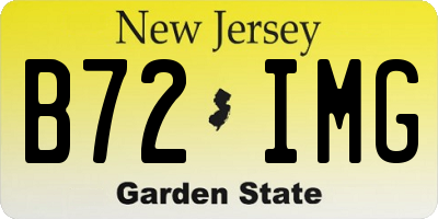 NJ license plate B72IMG