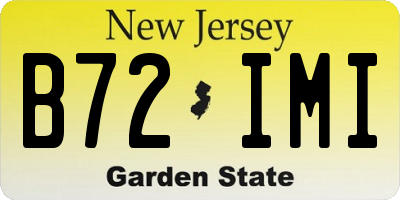 NJ license plate B72IMI