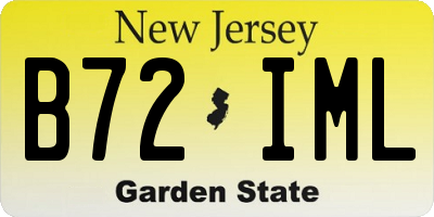 NJ license plate B72IML