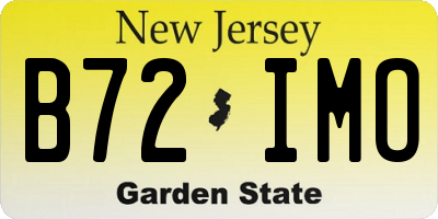 NJ license plate B72IMO