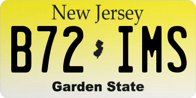 NJ license plate B72IMS