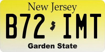 NJ license plate B72IMT