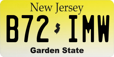 NJ license plate B72IMW