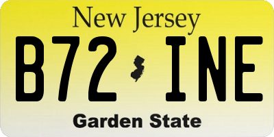 NJ license plate B72INE