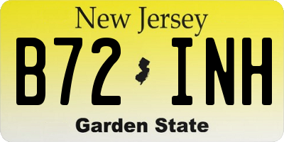 NJ license plate B72INH