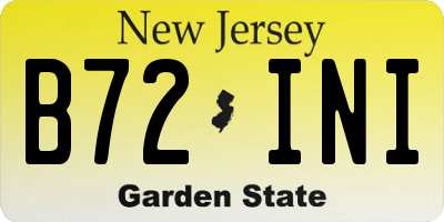 NJ license plate B72INI