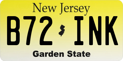 NJ license plate B72INK