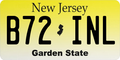 NJ license plate B72INL