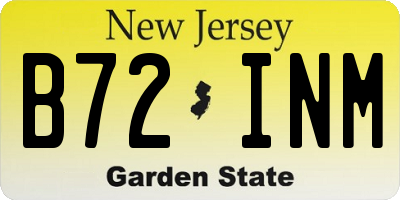 NJ license plate B72INM