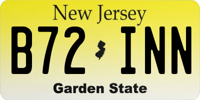 NJ license plate B72INN