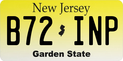 NJ license plate B72INP