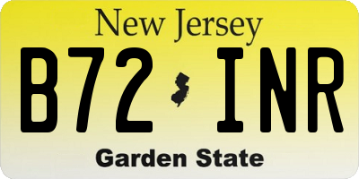 NJ license plate B72INR