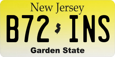 NJ license plate B72INS