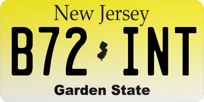NJ license plate B72INT