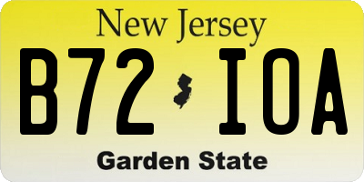 NJ license plate B72IOA