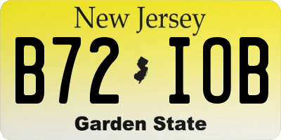 NJ license plate B72IOB