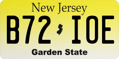 NJ license plate B72IOE
