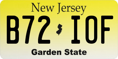 NJ license plate B72IOF