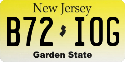 NJ license plate B72IOG