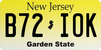 NJ license plate B72IOK