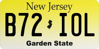 NJ license plate B72IOL
