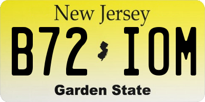 NJ license plate B72IOM