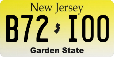 NJ license plate B72IOO