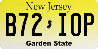 NJ license plate B72IOP