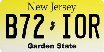 NJ license plate B72IOR