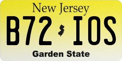 NJ license plate B72IOS