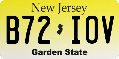 NJ license plate B72IOV