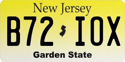 NJ license plate B72IOX