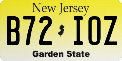 NJ license plate B72IOZ