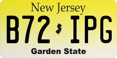 NJ license plate B72IPG
