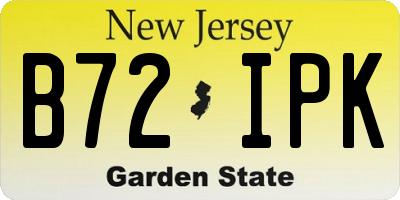 NJ license plate B72IPK