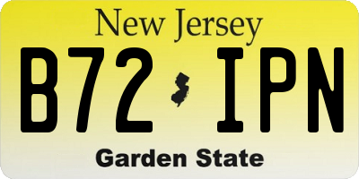 NJ license plate B72IPN