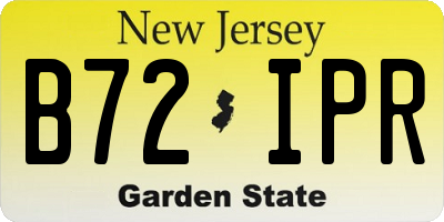 NJ license plate B72IPR