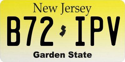 NJ license plate B72IPV