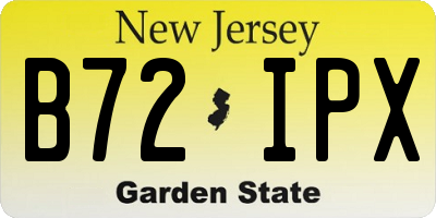 NJ license plate B72IPX