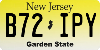 NJ license plate B72IPY