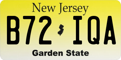 NJ license plate B72IQA