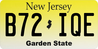 NJ license plate B72IQE