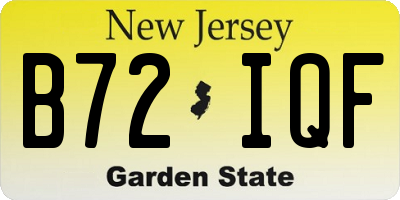 NJ license plate B72IQF
