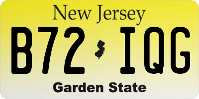 NJ license plate B72IQG